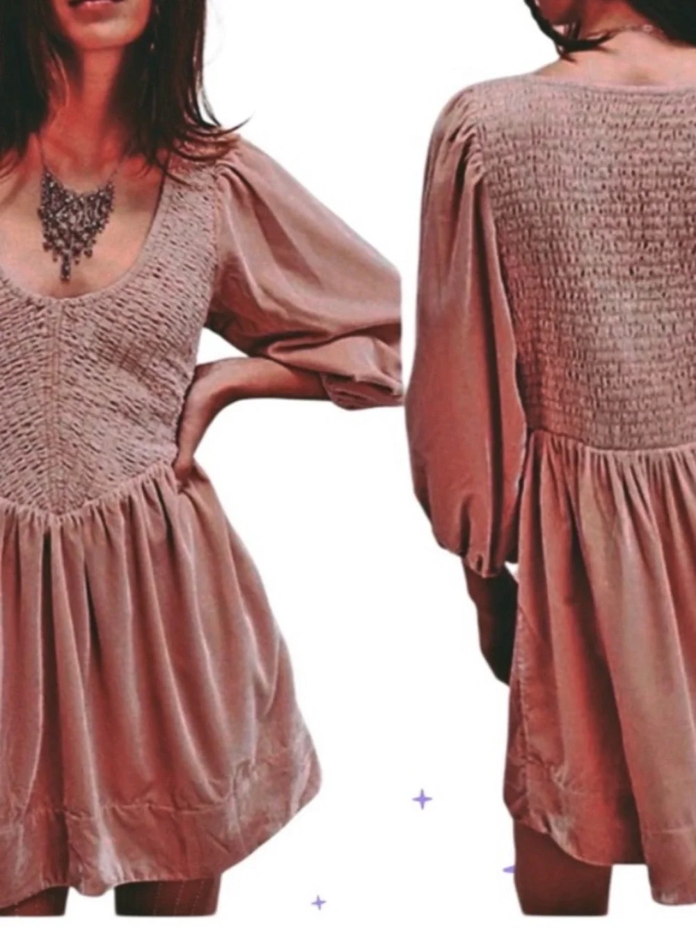 Free People Farrier Velvet Mini Dress. NWT. Winter bloom